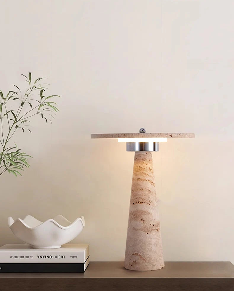 Travertine Mushroom Lamp | The Stone Vessel