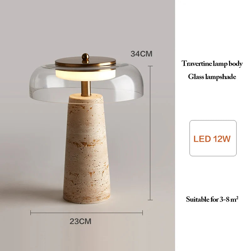 Travertine Mushroom Lamp | The Stone Vessel
