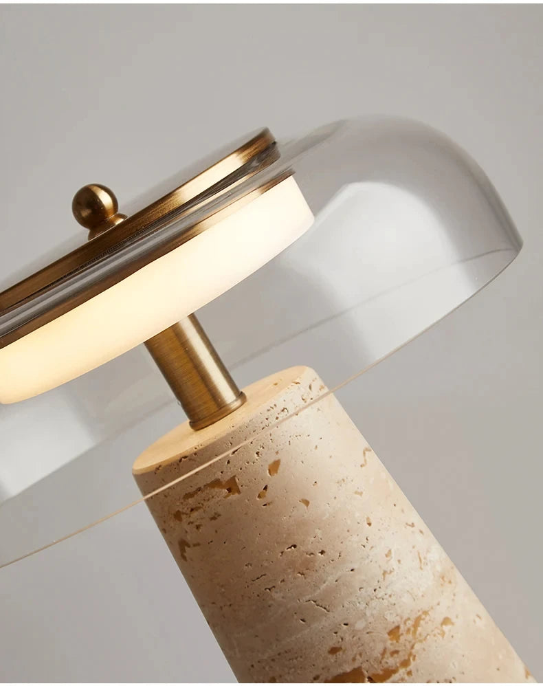Travertine Mushroom Lamp | The Stone Vessel