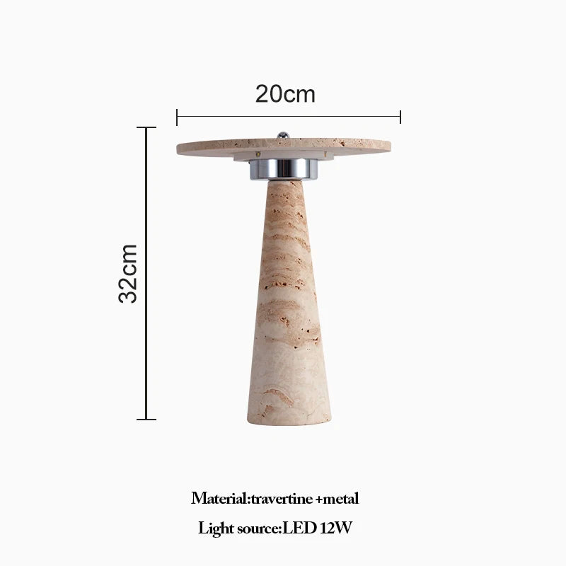 Travertine Mushroom Lamp | The Stone Vessel