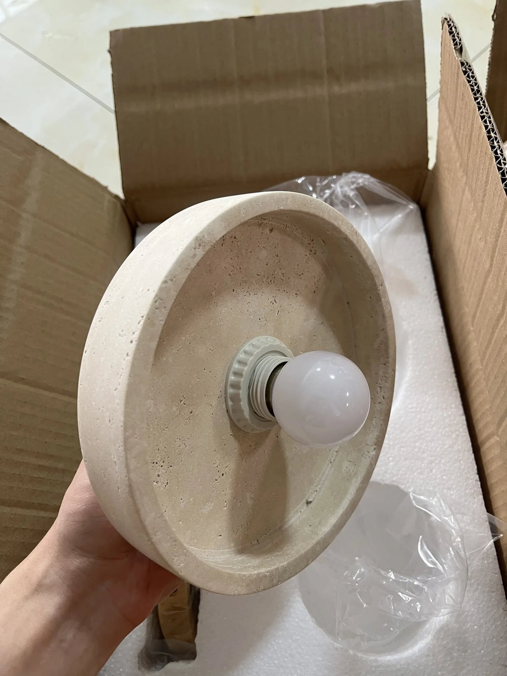 Travertine Saucer Pendant | The Stone Halo