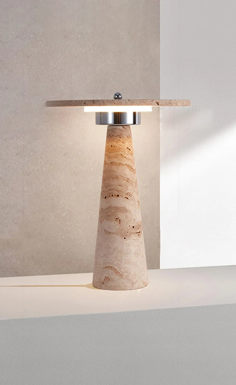 Travertine Mushroom Lamp | The Stone Vessel