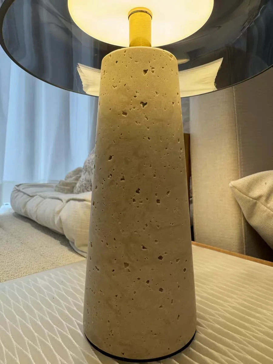 Travertine Mushroom Lamp | The Stone Vessel