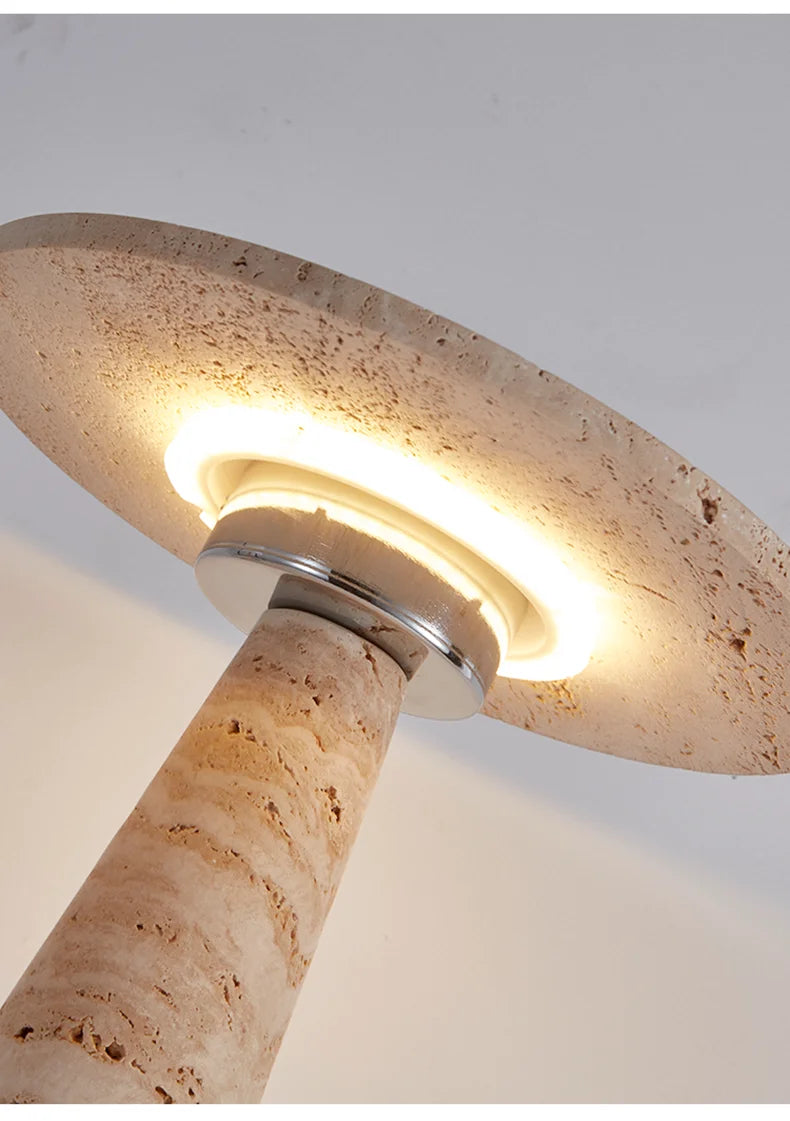 Travertine Mushroom Lamp | The Stone Vessel