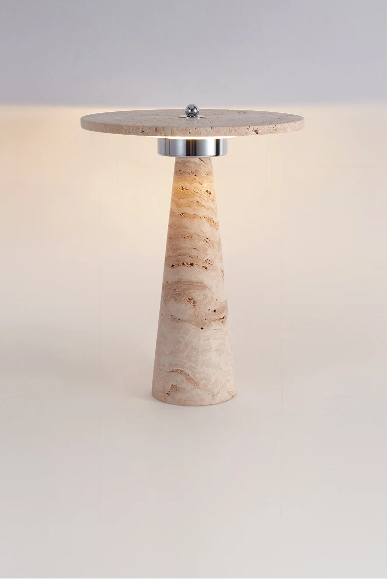 Travertine Mushroom Lamp | The Stone Vessel