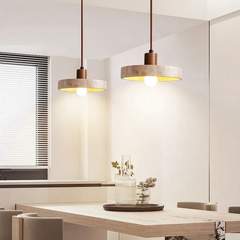 Travertine Saucer Pendant | The Stone Halo