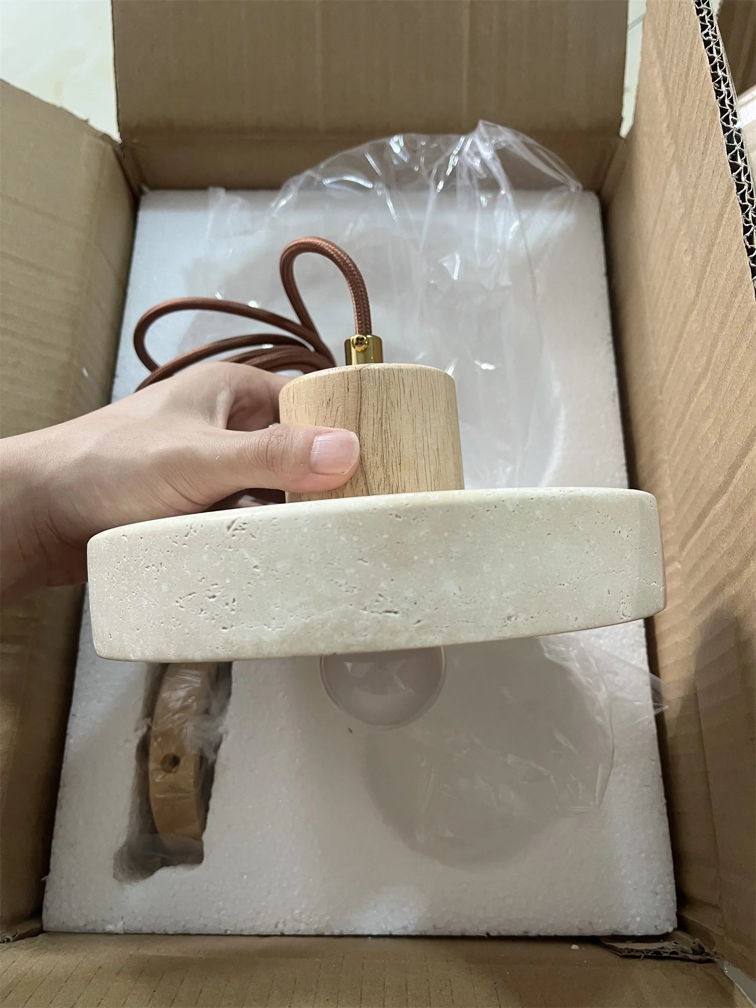 Travertine Saucer Pendant | The Stone Halo