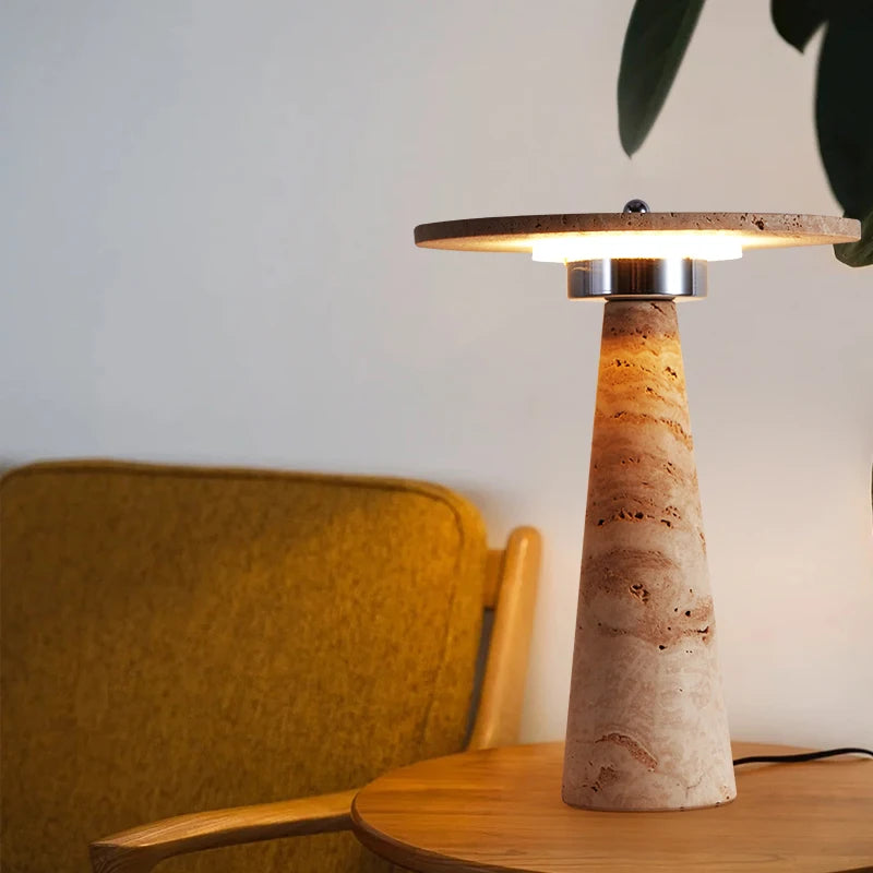Travertine Mushroom Lamp | The Stone Vessel