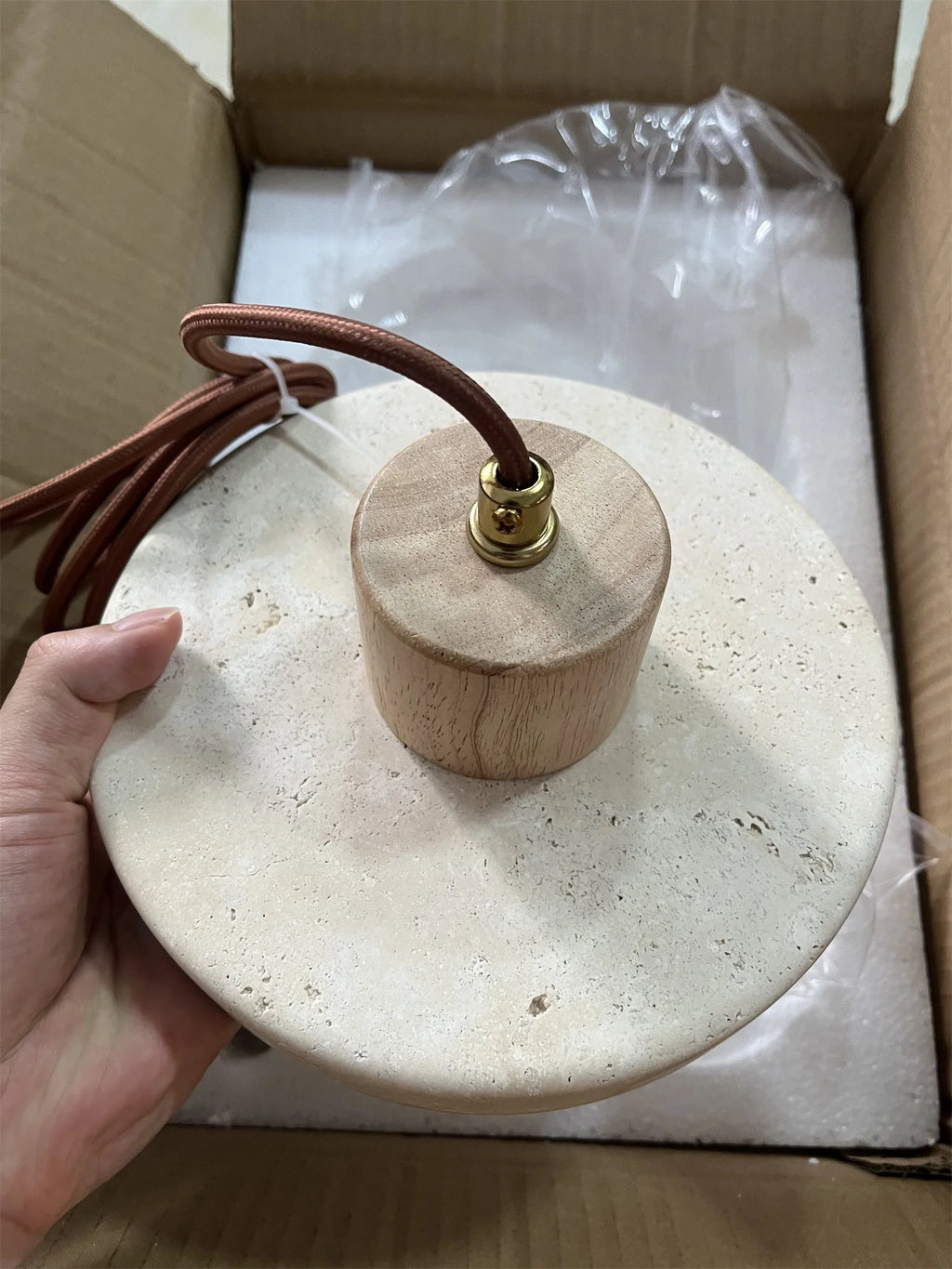 Travertine Saucer Pendant | The Stone Halo