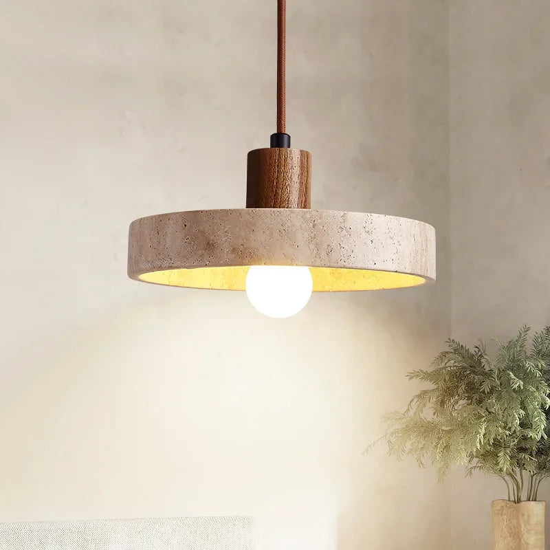 Travertine Saucer Pendant | The Stone Halo