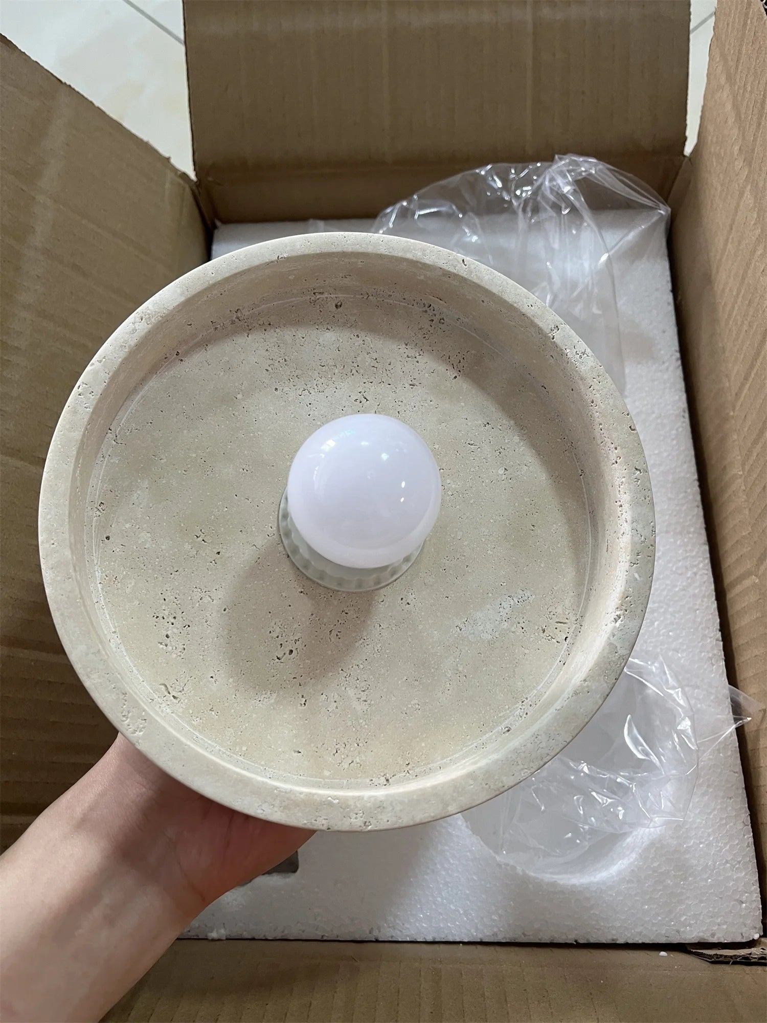 Travertine Saucer Pendant | The Stone Halo