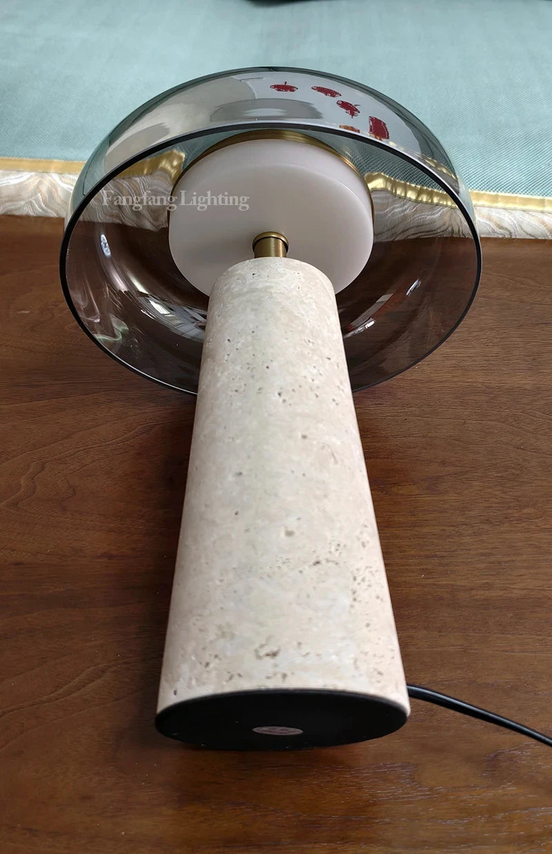Travertine Mushroom Lamp | The Stone Vessel