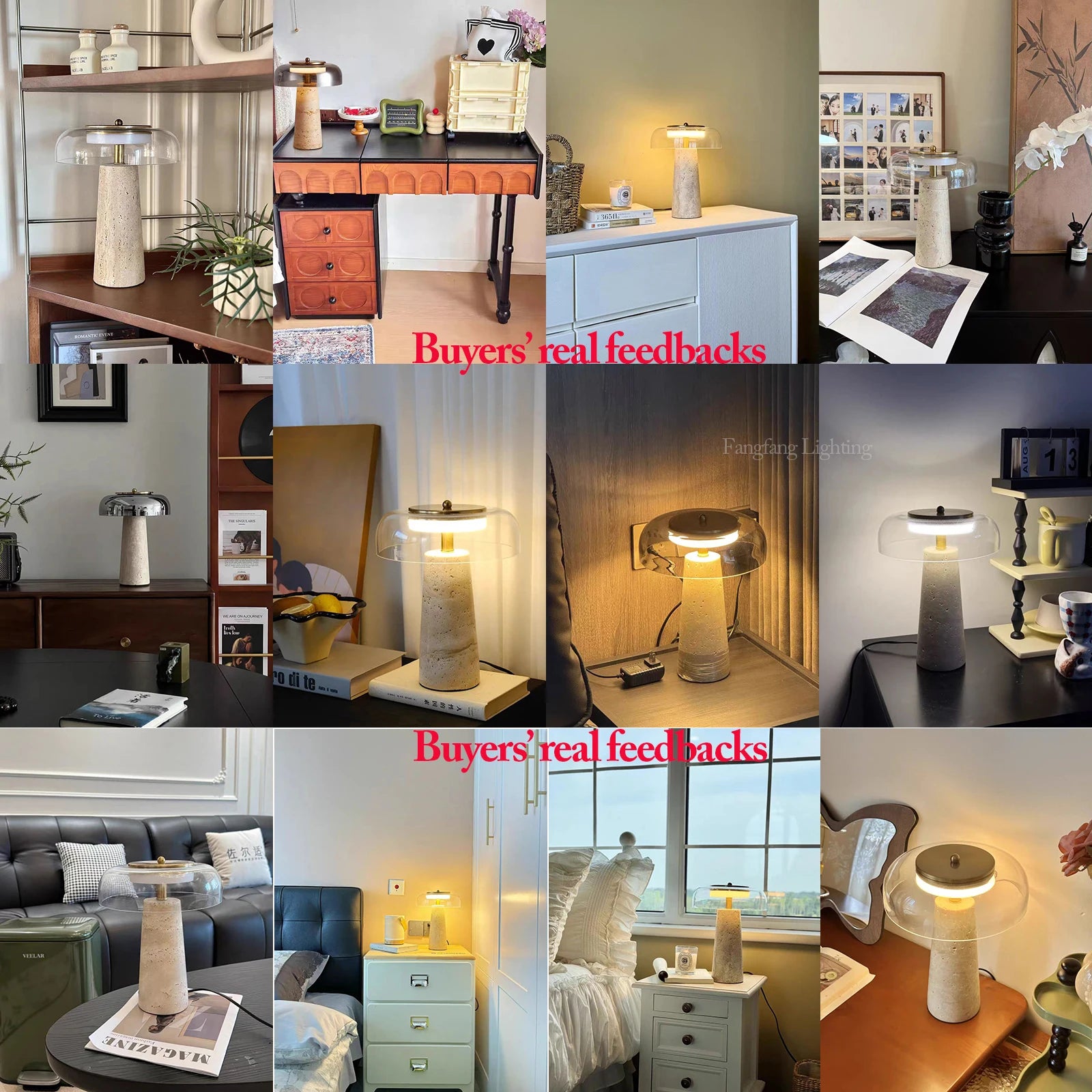 Travertine Mushroom Lamp | The Amber Vessel