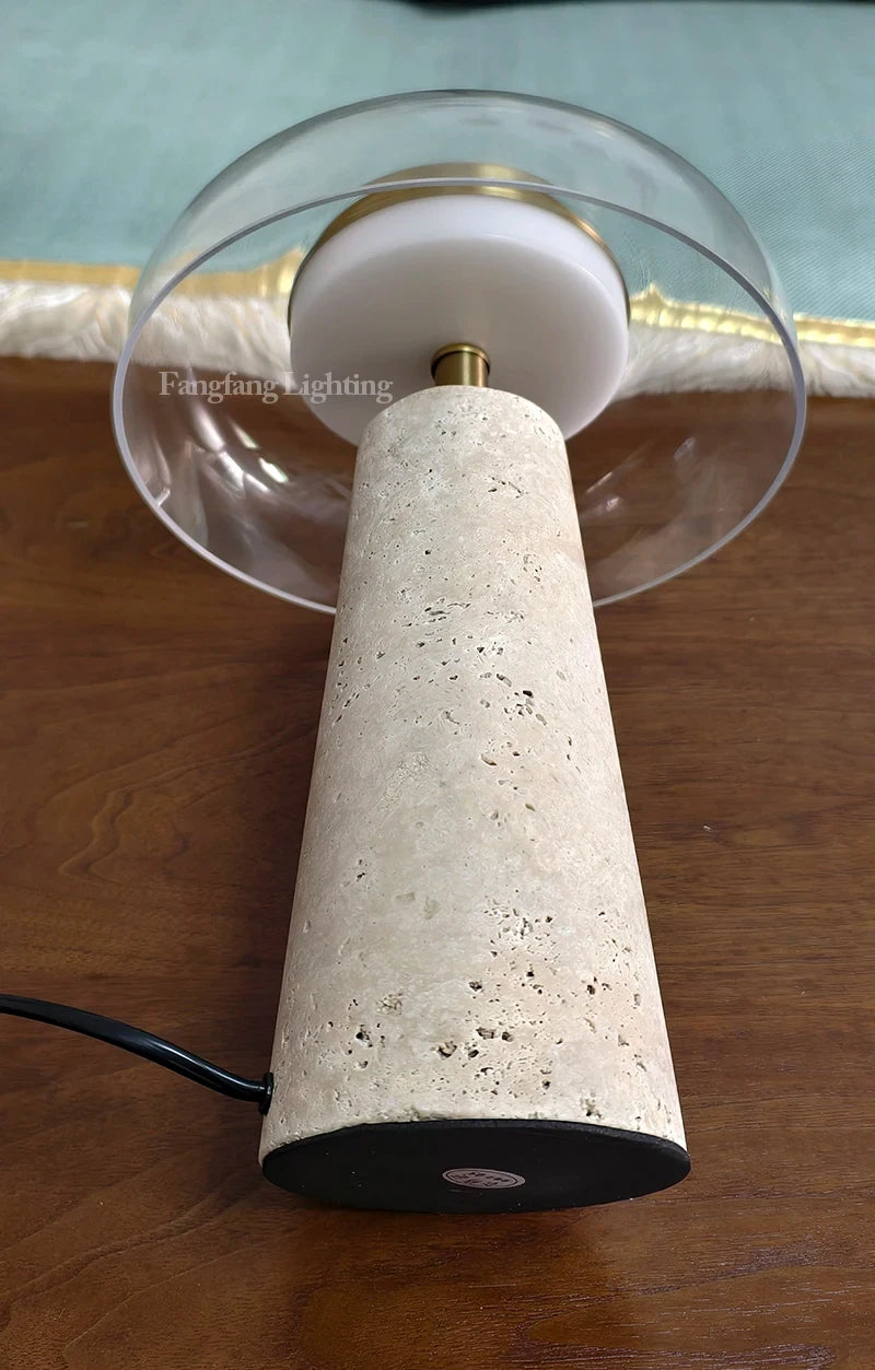 Travertine Mushroom Lamp | The Stone Vessel